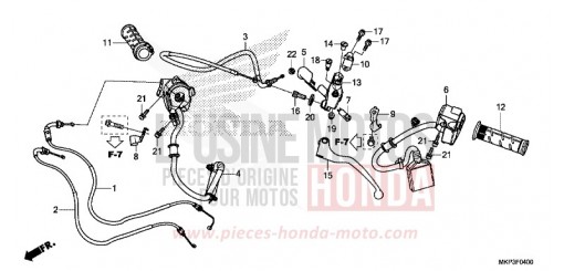 LEVIER DE GUIDON/COMMUTATEUR/CABLE CBR500RAN de 2022